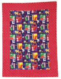 Cats and Red Polka Dots Baby Quilt 202//260